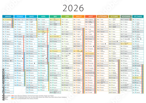 CALENDRIER 2026 12 mois