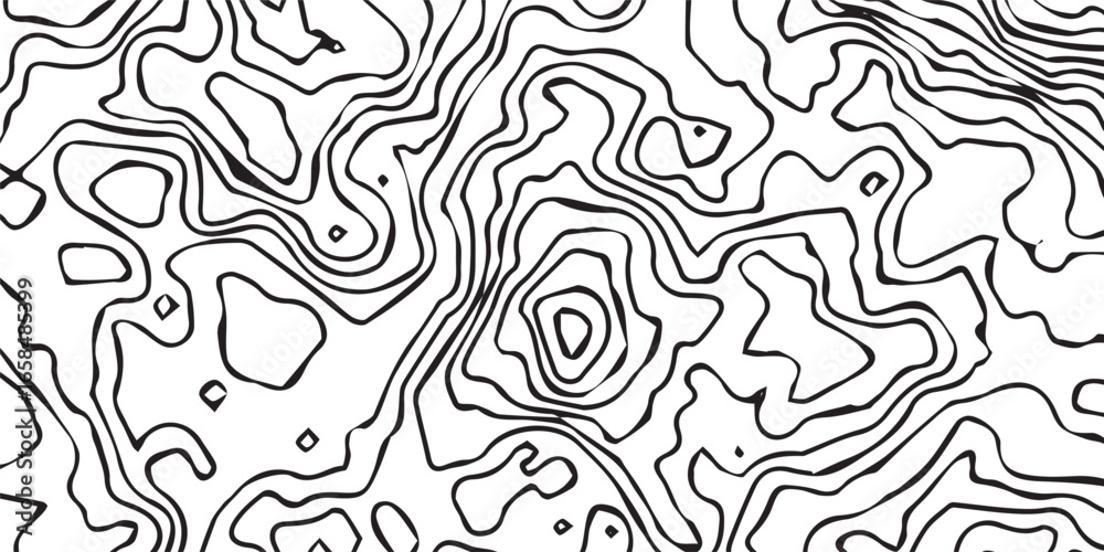 Fototapeta premium Abstract topographic contour lines pattern isolated on white background isolated on transparent background