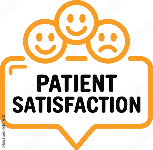 Patient satisfaction survey feedback with happy and sad faces