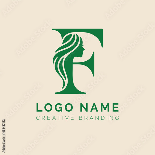 Letter F gorls logo, F woman logo, 
