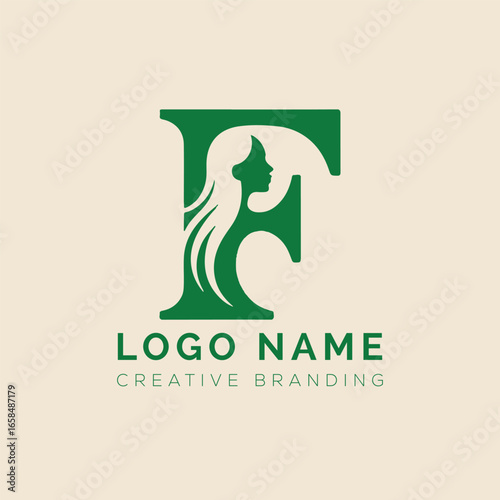 Letter F gorls logo, F woman logo, 
