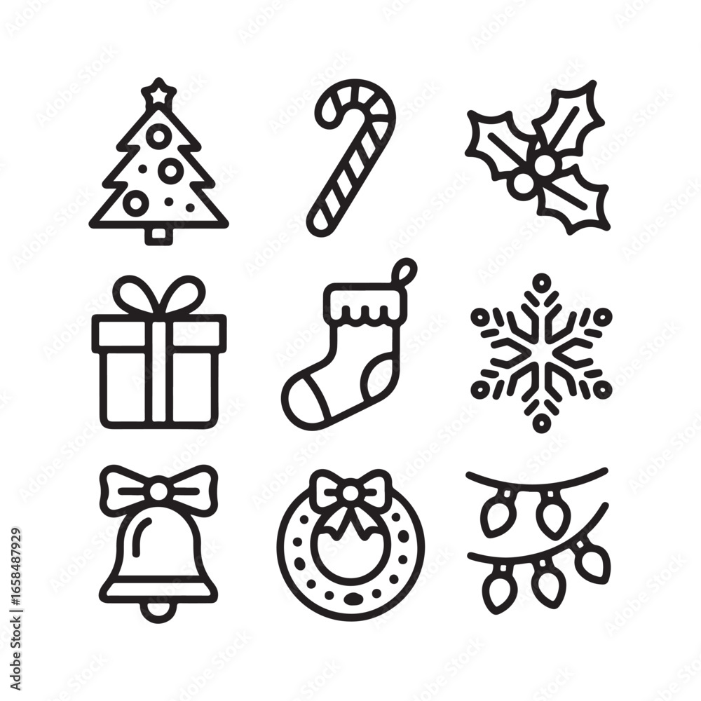 Fototapeta premium christmas icons set