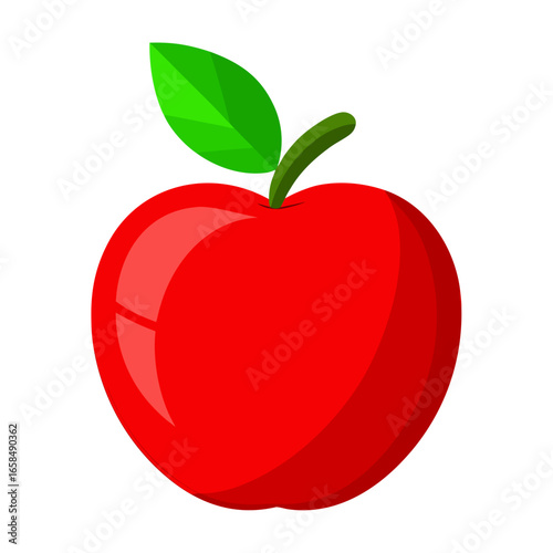 red apple isolated on white