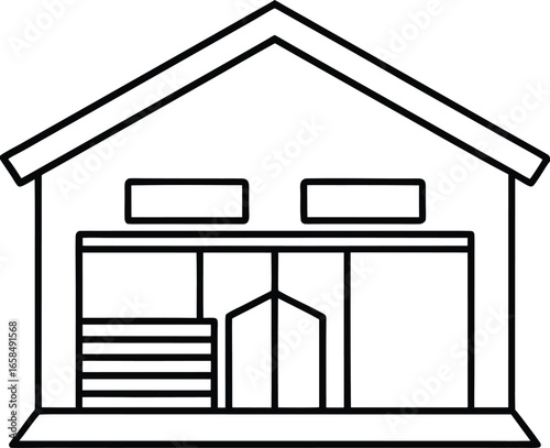 Wearhouse outline vector illustration
