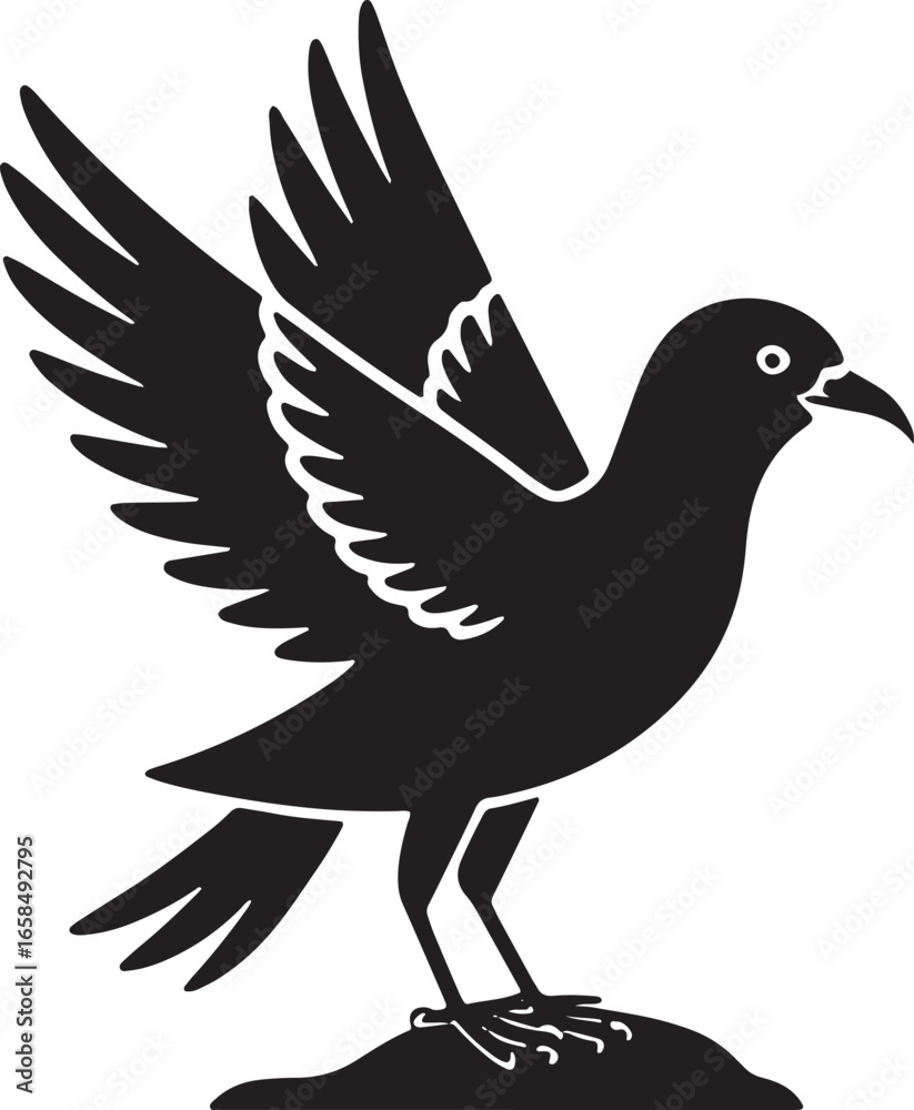 Obraz premium Seabird Vector Illustration Wildlife Bird Animal Nature Flying Winged Creature Design