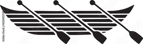 Rowing Boat Icon Symbol Sign - Water, Sport, Activity, Recreation, Exercise, Teamwork
