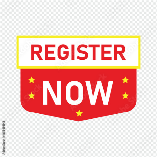 Register now Button web template Banner Label register now sign icon Vector illustration	
