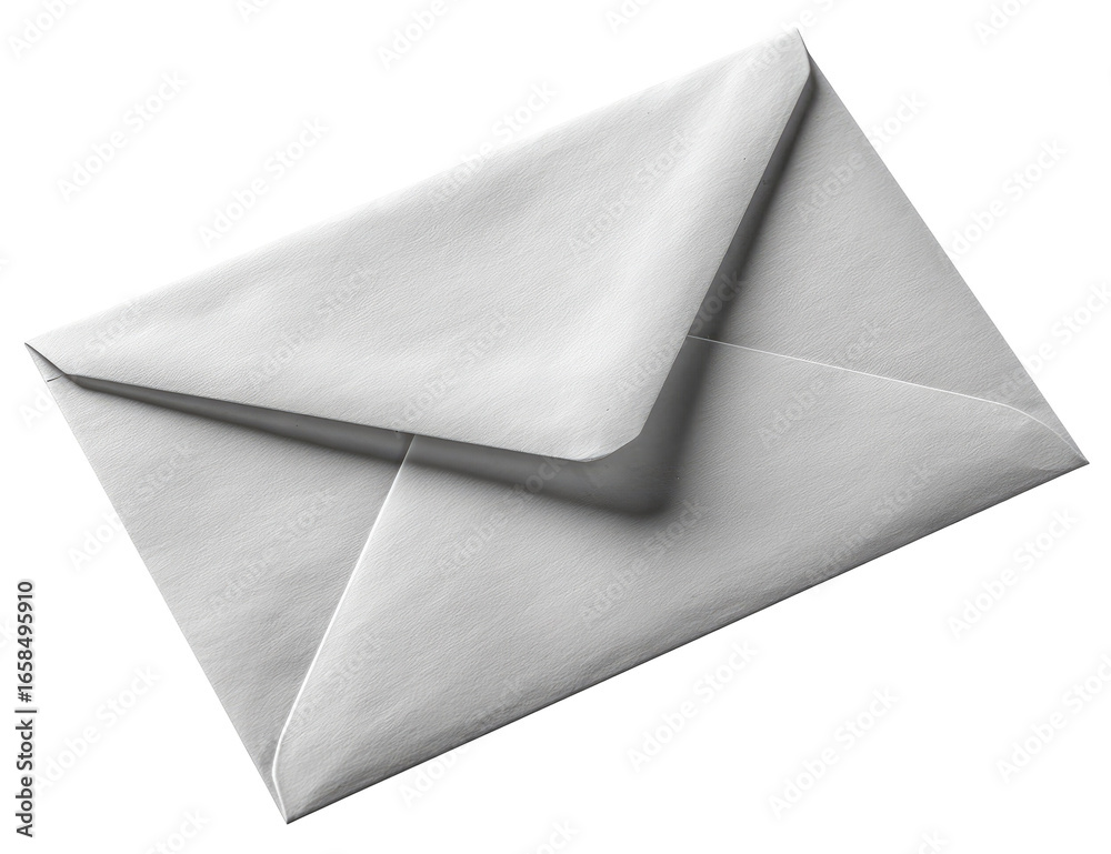 Blank white envelope angled in a studio shot