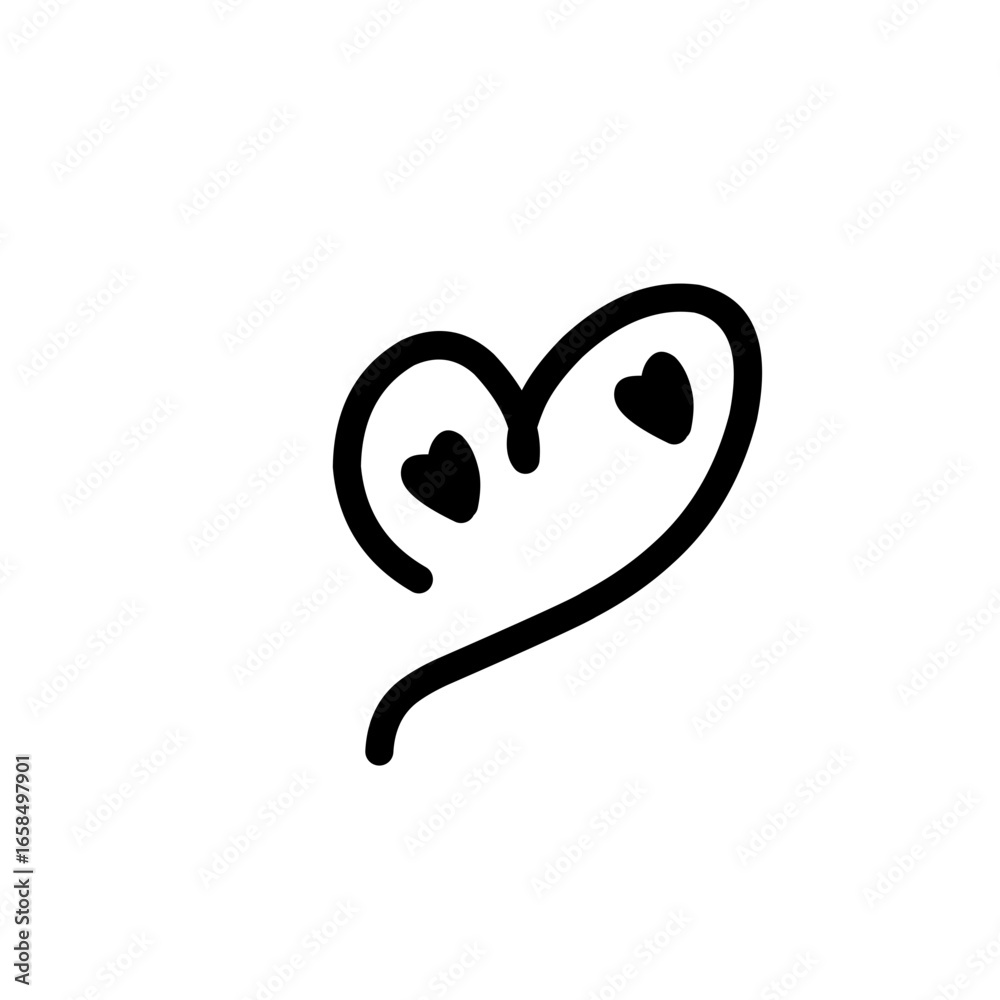 Obraz premium hand drawn heart icon