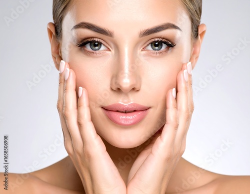 Woman with flawless complexion