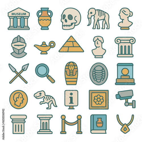 Modern Outline Antique Cultural Artifact Collection Shape Sign Symbol Icon
