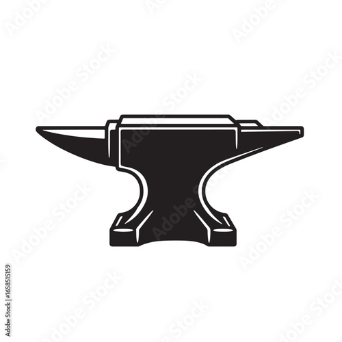 Black and white illustration of a classic anvil used by blacksmiths for metalworking projects.