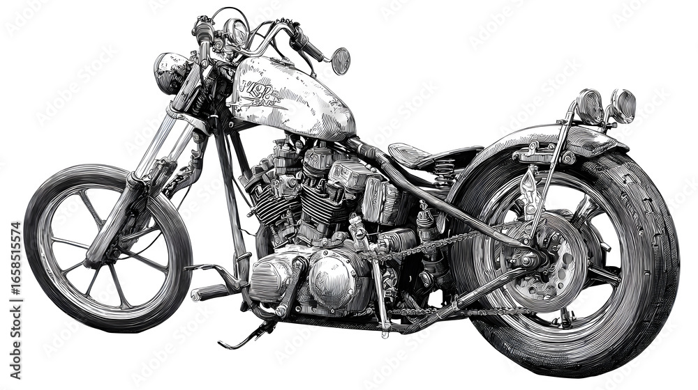 Naklejka premium motorcycle on black background