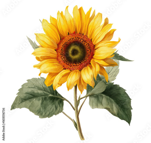 Detailed sunflower illustration