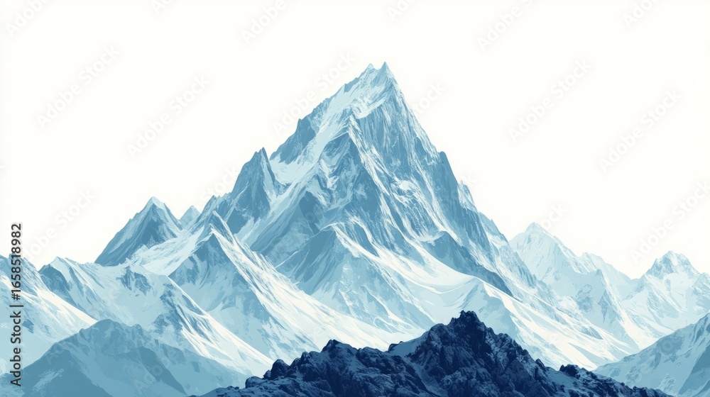 Fototapeta premium large mountains under gray sky generative ai