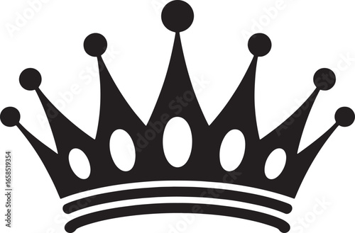 Elegant Crown Silhouette on Transparent Backdrop for Royalty and Achievement Concepts