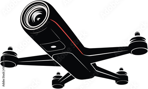 Sleek Drone Design for Aerial Photography and Videography, Modern Technology Concept
