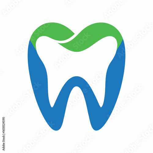 Modern dental care logo featuring a stylized blue tooth outline perfect for dental practices and health services