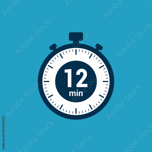 12 min clock icon time vector illustration design symbol