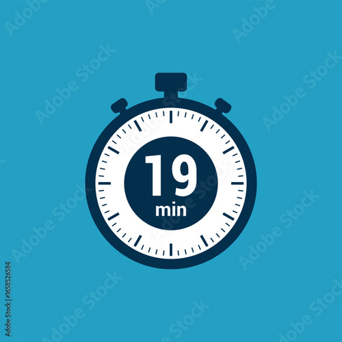 19 min clock icon time vector illustration design symbol