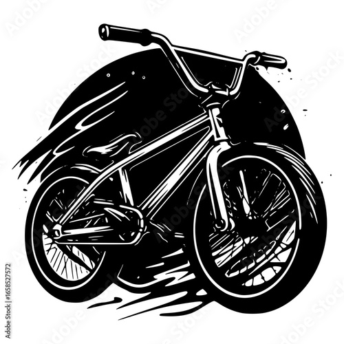 Bmx bike with dynamic motion lines