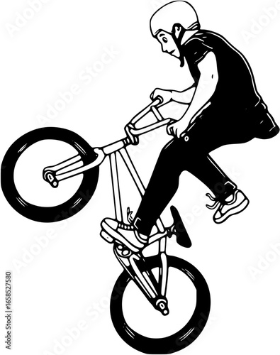 Bmx rider performing a trick