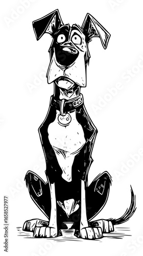 Surprised cartoon dog
