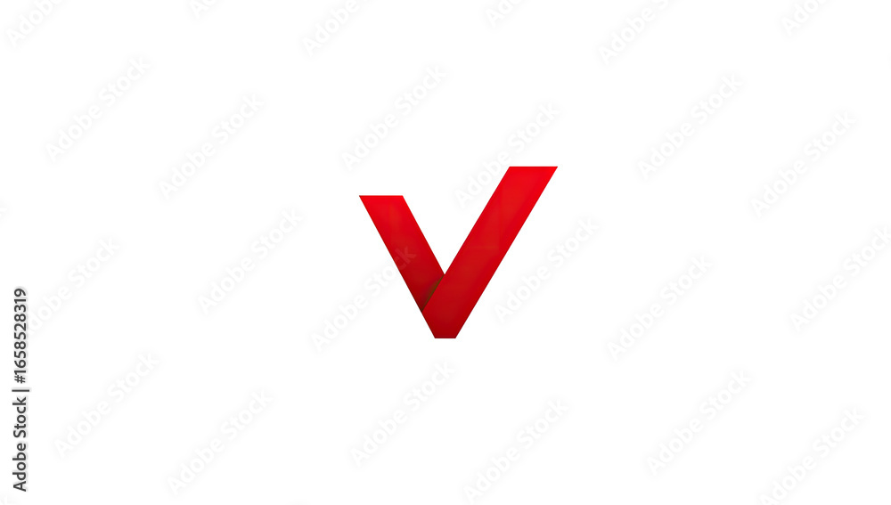 Bold red capital letter V on black background Bold red capital letter V on black background