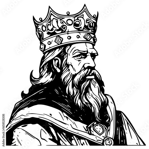 King with crown and beard