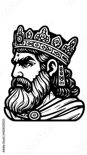 King with crown and beard