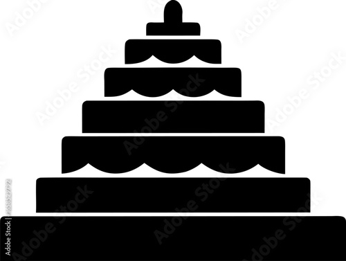 A Multi Ttiered Wedding Cake Clean Vector Silhouette