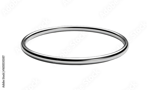 Simple, silver-toned, oval-shaped ring