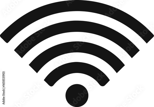 A Wi-Fi Signal Symbol Simple Graphic Symbol Clean Silhouette