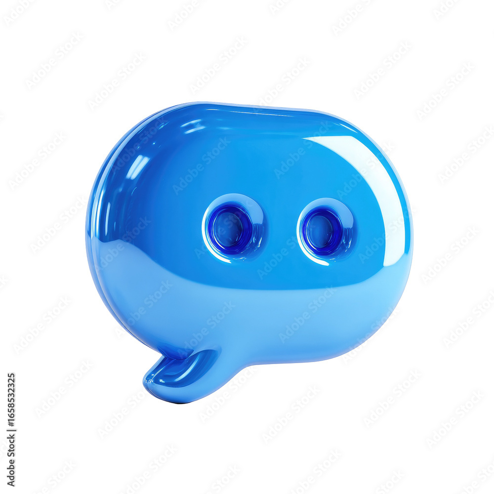 Obraz premium Glossy, light-blue speech bubble graphic