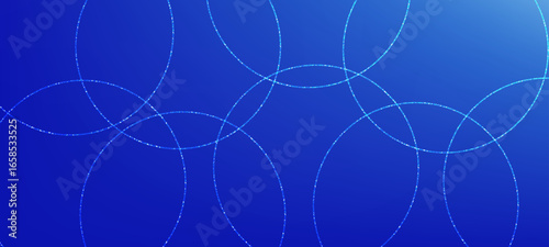 blue background decorated with various circles. This design is abstract, featuring colorful patterns that emphasize an electric blue tone, reflecting high flexibility in digital applications.