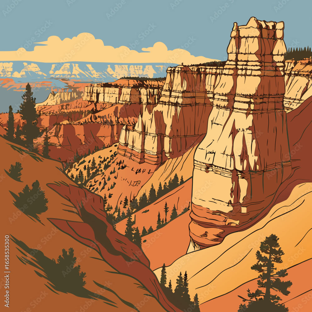 Φωτογραφία Bryce canyon national park landscape with rock formations and scenic view