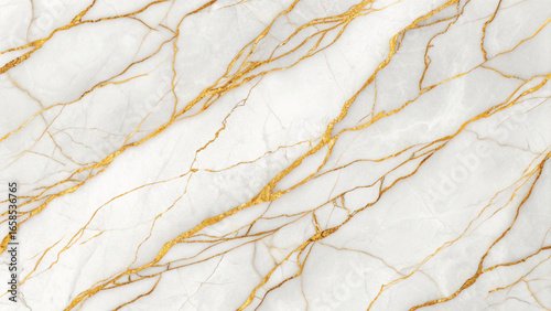White marble with intricate gold veining pattern texture