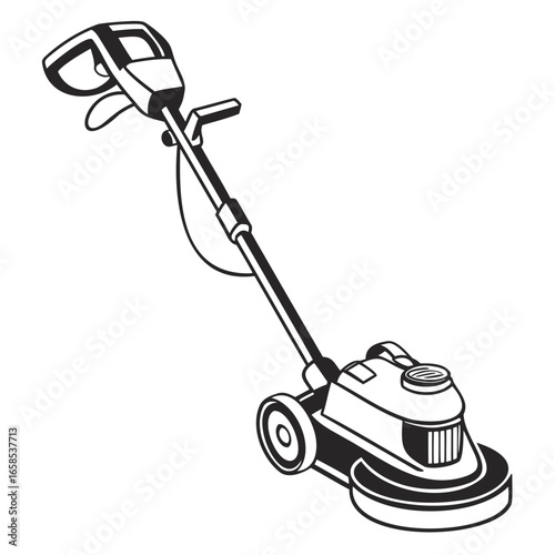 Vacuum cleaner and lawnmower vector illustration isolated on a white background for cleaning and housework concepts