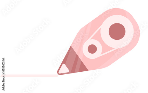 flat minimal vector of  correction tape. Perfect for stationery, office, school, journaling, planner, scrapbooking, education, and creative digital design projects.