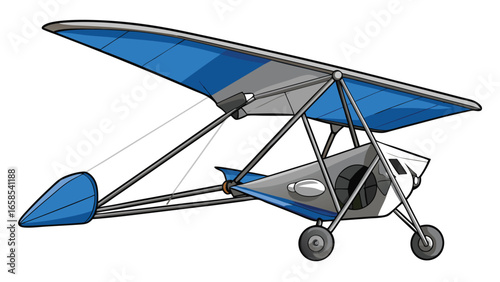 Blue and grey ultralight airplane illustration aviation enthusiast graphic design project lightweight aircraft icon clip art design recreation and adventure focused image airsport