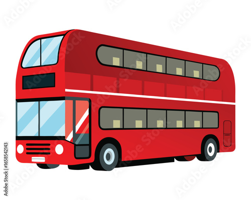 Iconic red double decker bus illustration transport vehicle public transportation urban travel sightseeing tourist symbol of london british culture