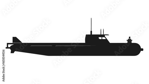 Silhouette of a submarine vessel marine underwater technology deep sea exploration naval ship submersible vessel aquatic transport nautical military modern