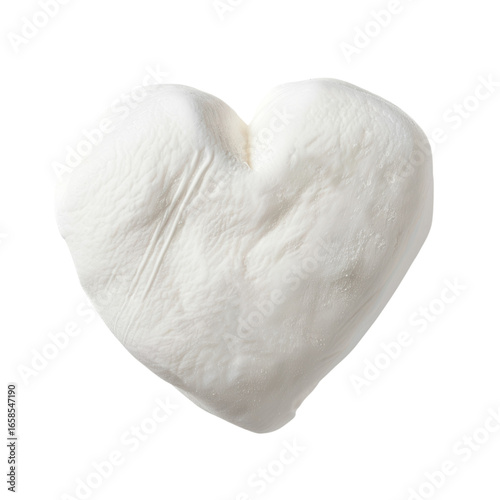 Fresh heart shaped mozzarella, dairy product for love and romance