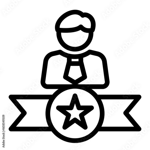 Corporate Management Chief icon from the Corporate icon collection (Outline Style)