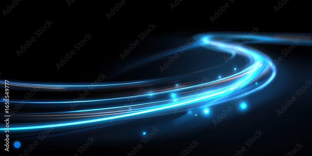 Obraz premium Abstract glowing light trails