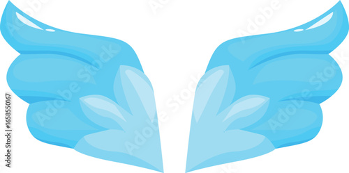 Cartoon light blue angel wings represent freedom, purity, and spiritual ascension