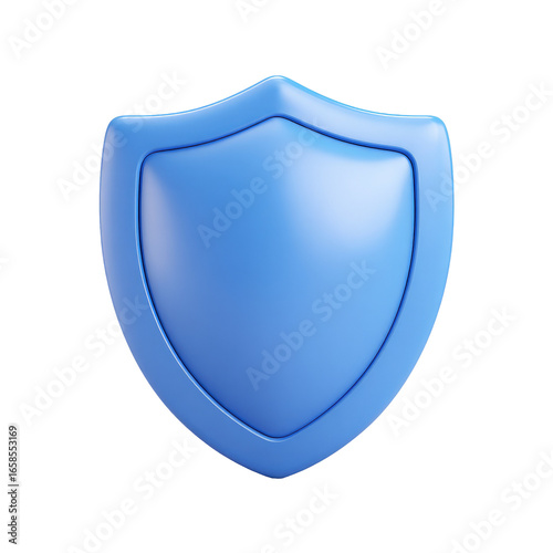 3D rendered light-blue shield