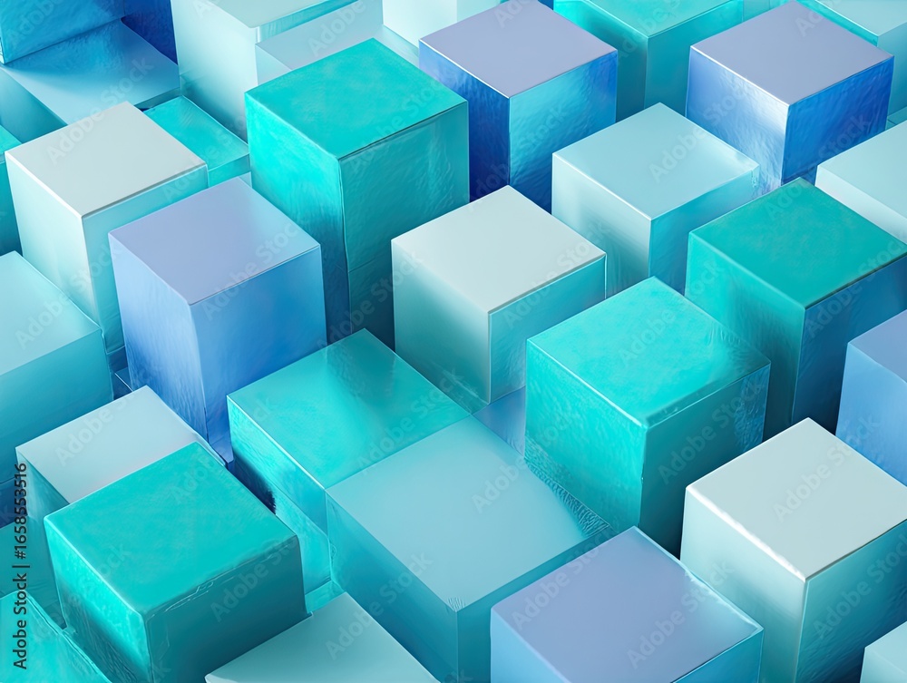 Obraz premium Abstract geometric pattern of light-toned cubes