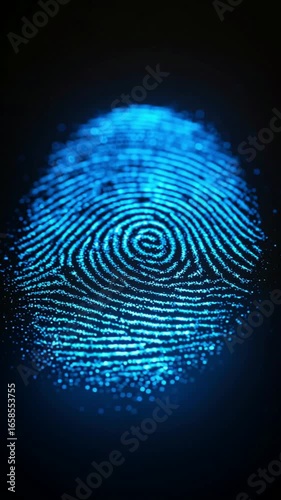 Wallpaper Mural A glowing digital fingerprint scan. Concept for cybersecurity, biometric authentication, data protection, and the future of personal identity. Torontodigital.ca