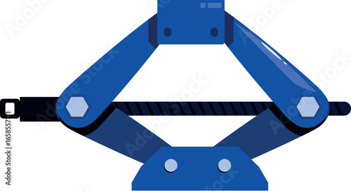 Scissor jack lifting equipment isolated on white background, essential tool for changing car tires